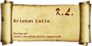 Kriston Leila névjegykártya